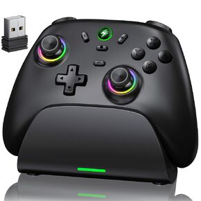 وحدة تحكم التبديل لـ Nintendo Switch/Lite/OLED ، Hall Anystick Wireless Switch Pro Controller مع شحن Dock ، ودعم iOS/Android/Windows PC ، وتبديل عن بُعد مع التحكم التوربيون/الحركة/الاهتزاز