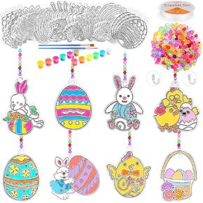 32 Sets Valentine's Day Suncatcher Crafts Kit Glow in The Dark Suncatcher Ornaments DIY Heart Love Window Paint Art Craft for Valentine's Day Art Project Gift Favor