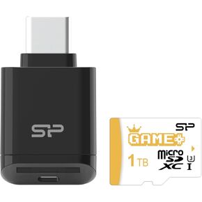 Silicon Power Micro SDXC UHS-I U3 1TB Gaming Memory Card Bundle with USB C Card Reader SPU1GTC200