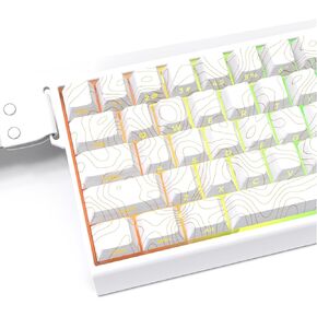 Dagaladoo Shine من خلال مجموعة Keycap ، Double Shot Keycaps 75 في المئة ، صبغات مفاتيح مخصصة الصبغة ، مطبوعة جانبية ، أغطية زرقاء/برتقالية ، كرز ملفات تعريف: