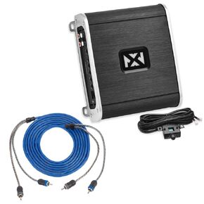 NVX VAD10001 Monoblock 2000W Class D Amplifier with Remote Subwoofer Bass Knob & XIV22 6.56 ft OFC RCA Cable, 1/2/4-ohm Stable, Low Pass Crossover, Bass Boost for Car, Truck, Marine, UTV, Motorcycle