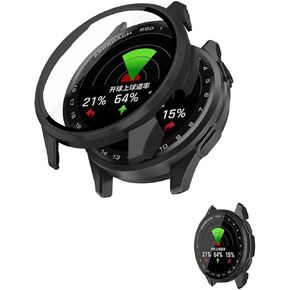 Case for Garmin Approach S50, Protective Cover Smart Watch,Built-in 9H Tempered Glass Film, Hard PC,Easy to Install,Screen Protector for Garmin Approach S50(Black)