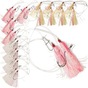 معالجة العم مو-Fluke Flounder Killer Hi-Lo Rig-mylar multiclor mylar teaser للمياه المالحة-Bkk الأسود الحجم 3/0 أخطاك الخطاف -30 رطل Mono Mono 2ft 2ft lond-lock lock