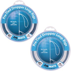 30 lb & 40 lb Bundle - 1 ea. 30 lb & 40 lb Pre-Tied Dropper Loop Rigs with 80 Loops - Perfect for Saltwater & Freshwater Fishing