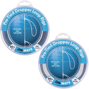 Pre-Tied 6 lb & 40 lb Rig Bundle - 1 ea. 6 lb & 40 lb Dropper Loop Rigs with 100 or 80 Loops - Perfect for Saltwater & Sabiki Rig Fishing