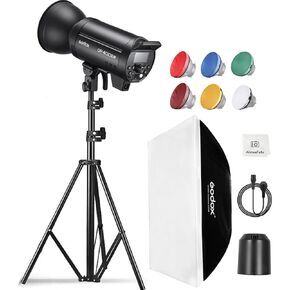 Godox DP400III-V Strobe Light Photography Kit, 400Ws GN87 Studio Flash Light for Photography,2.4G X System Strobe Flash Kit with Bowens Mount Softbox,Light Stand for Portrait Product Studio Shooting