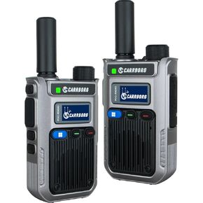 A63 Lite Global 4G Walkie Talkie مع بيانات مجانية لمدة عام | مجموعة غير محدودة على مستوى البلاد على مستوى البلاد على مستوى البلاد من طراز Radios و Type-C مع بطاقات SIM （2 Pack）
