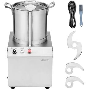 VEVOR Food Processor & Vegetable Chopper, 15.9 Quart Food-Grade Stainless Steel Food Processor Chopper with 2 Extra S-Curve Blades, Ideal for Chopping Vegetables, Fruit, Grains, Nuts