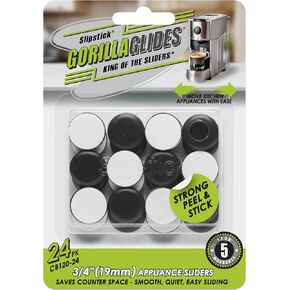 Slipstick GorillaGlides Kitchen Appliance Sliders (16 x 1" Round Glides) Self Adhesive Countertop Appliance Sliders Provide Easy Sliding and Saves Space on Counters