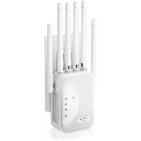 WiFi Extender Signal Booster, 2025 WiFi Booster 1200Mbps Dual Band 5GHz/2.4GHz Internet Extenders for Home, Wi-Fi Repeater with Ethernet Port Covers up to 36328 Sq.ft Range and More Devices (6 ANT)