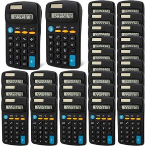 20 Pack Pocket Calculator,Mini Calculators,Pocket Size Basic Calculators,Solar Battery Dual Power Desktop Calculators,8 Digit Display Basic Calculator for Students Kids Home Office(Multicolor)