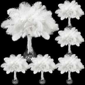Retrowavy 200 Pieces Natural Ostrich Feathers Bulk Plumes Flower Arrangement and Home Decoration 6-8/8-10/10-12/12-14 Inch Feathers for Wedding Party Centerpieces Vases DIY Crafts Hats Decor(Black)