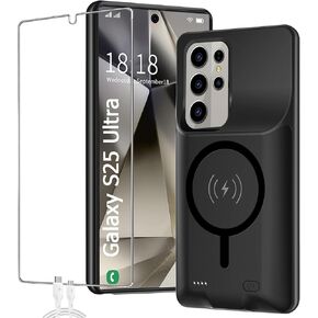 علبة البطارية لـ Galaxy S25 Ultra ، 12000mAH CATER-CATERATE CASE CASE SMART RESERGEAL