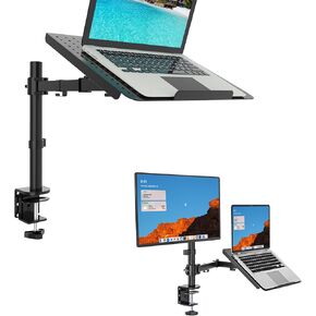 Wail Bundle - Laptop Mount Arm for Desk and Monitor Mount with Laptop Tray up to 17 inch and 1 Screen up to 27 inch, 22lbs Weight Capacity