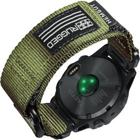 Nylon Sports Watch Band, 26mm Military Strap Compatible with Garmin Instinct 3 50mm/Fenix 8 51mm/7X/7X Pro/6X/6X Pro/5X/5X Plus, Tactix 7 Pro/ Delta, Quatix 6X/5X, Descent MK1/MK2, Instinct 2X, Foretrex 601/701, Enduro /Enduro 2/ Enduro 3, D2
