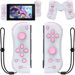Joy Con Controller Replacement Campatiable for Nintendo Switch - Left and Right Neon Joycon with Wrist Strap, Alternatives for Nintendo Switch