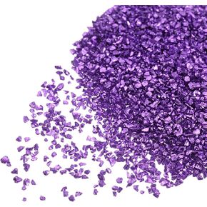 uxcell 20g Crushed Glass Chips, 1-3mm Irregular Metallic Glitter Glass for Craft DIY Jewelry Vase Filler Epoxy Resin Decoration Light Purple