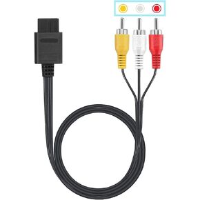 N64 AV Cable Composite Video Cord Compatible with Nintendo 64/N64/GameCube/GC/Super Nintendo SNES TV Game (1.8M / 6 Feet) 1 Pack