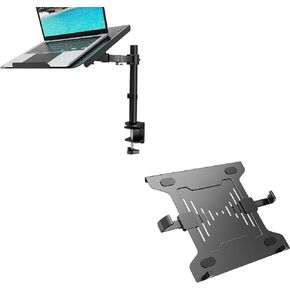 WALI Universal Adjustable Laptop Mount Holder for Notebook up to 15.6 inch, Adapt to Mounting Holes 75mm and 100mm, with Vented Cooling Platform Tray