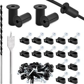 Starlink Cable Routing Kit,Starlink Ethernet Adapter,4Pcs Starlink Wall Bushing Grommets Accessories for Cable Wall Pass Through with 1" Spade Drill Bit,5/16" Drill Bit,30Pcs Wall Wire Clips