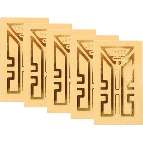 VOCOSTE 5pcs Cell Phone Patch, Portable Cell Phone Signal Sticker, Rectangle Mobile Phone Stickers Signal Patch, Cell Phone Signal Patches for Enhance Your Mobile Phone, Gold Tone