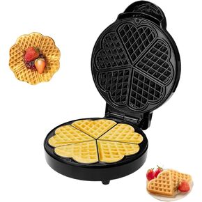 Mini Heart Shaped Waffle Maker-Thin Waffle Iron With Nonstick Surface For Easy Cleaning - Great Holiday Gift