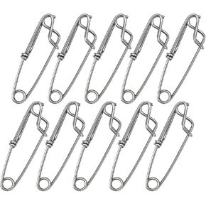 10pcs Longline Fishing Snap Clips, Stainless Steel Longline Clip Tuna Clip Longline Branch Hangers Snap Fishing Accessory