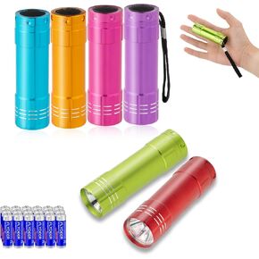 KunHe 6 Pack Stocking Stuffers Small Mini LED Flashlight Christmas Gifts COB Flashlights for Kids 100 Lumen with Battery Bright Camping Flash Light…