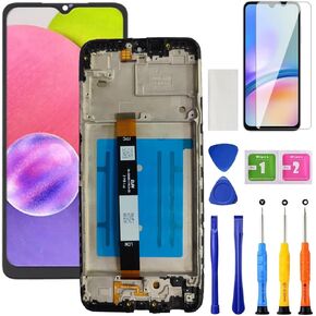 for Samsung A03S A037u (US Version) Screen Replacement with Frame for Samsung Galaxy A03S SM-A037u LCD Display Digitizer Touch Screen Assembly Part with Repair Kits 6.5 Inch