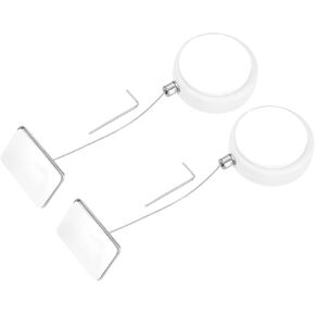 MECCANIXITY 3.3ft Retractable Cable Lock with Square Patch Remote Control Security Lock with Adjustable Cord Tether Anti Theft for Laptop, TV, 150 G, White, 2 Pack