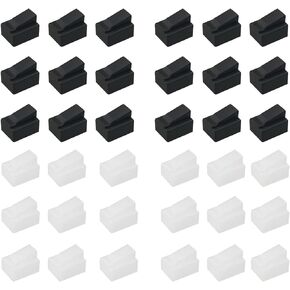 60PCS RJ45 Network Cable Crystal Head Dust Cover 30pcs Black 30pcs White Dust Plug Cap Rubber Sleeve Network Cable Head Antioxidant Network Cable Plug Protective Case