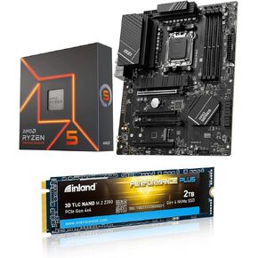 INLAND Micro Center AMD Ryzen 5 7600X Desktop Processor Bundle with MSI PRO B650-P WiFi ProSeries Motherboard 2TB Performance Plus NVMe Internal Gaming SSD Solid State Drive Up to 7000MB/s
