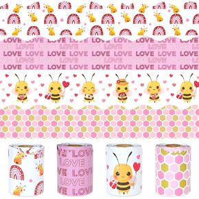 4 Rolls 131Ft Valentine's Heart Bulletin Board Borders Classroom Decorations Heart Border Trim Self Adhesive Colorful Bulletin Board Stickers for Classroom Office Home Window Valentine's Party