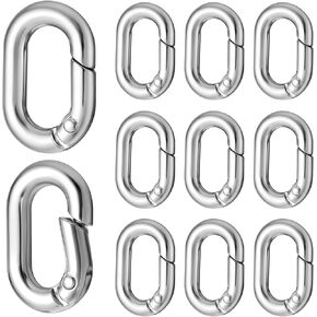 Giantree 10Pack 1 Inch Small Carabiner Clip, Metal Tiny Oval Carabiner Spring O Rings Hooks, for Lanyard Keychain, Car Key Rings Hook Dog Tag Clips Purse Keychain Replacement