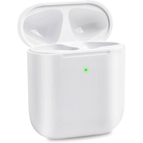 Wireless Charging Case Compatible with Airpods 2nd Generation, Replacement 1st Gen Charger Case Only with Bluetooth Pairing Sync Button White(No Earbuds)
