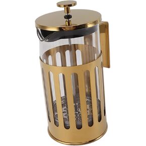 Coffee Maker Pot, Professional Heat Resistant High Borosilicate Glass French Press Pot for Home for Camping (1000ML Gold)