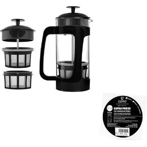 ESPRO P3 French Press - Double Micro-Filtered Coffee and Tea Maker, 32 Ounce, Black 100 Count Coffee Paper Filters