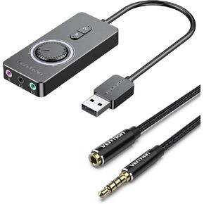 USB Sound Card & 6.6FT 3.5mm Stereo Audio Cable