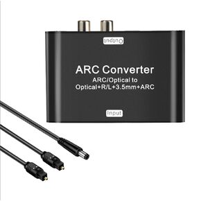DAC Audio Converter & HDMI Audio Return;HDMI ARC Audio Extractor Converter,ARC/Optical to Optical+R/L+3.5mm+ARC Adapter;Support 192KHz Audio Sampling Rate;5.1 Channel for TV
