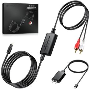 Neoteck 192kHz Digital to Analog Converter with Bluetooth 5.1 Receiver 7ft/2.1m Audio Converter with High Performance Audio Amplifier Chip for HDTVs Set-Top Box etc-Male Output