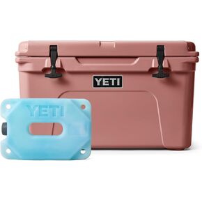YETI Tundra 45 Hard Cooler with YETI ICE 4 lb, Sandstone Pink