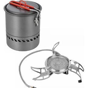 Bulin Camping Cooking Pot Heat Exchanger Outdoor Camp Pot With Camping Gas Stove 3800W