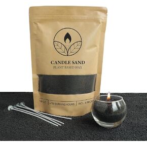 Scented Candle Sand with Wicks, Pearled Candle, Wax Granules, 400g Sand Wax Candle Granules + 4 Candle Wicks (White, Vanilla)