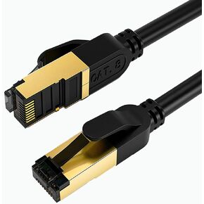 JOSTORT Cat 8 Ethernet Cable,5FT(5 Pack) Outdoor&Indoor Heavy Duty High Speed Internet Network Wire, 40Gbps 2000Mhz SFTP RJ45 Patch Cord,Professional LAN Cable Shielded in Wall, for Router/Modem