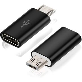 ARKTEK Micro USB to USB C Adapter (2-Pack), Type C Female to MicroUSB Male Converter for Charging & Data Sync (Black) (Black, Micro USB to USB-C)