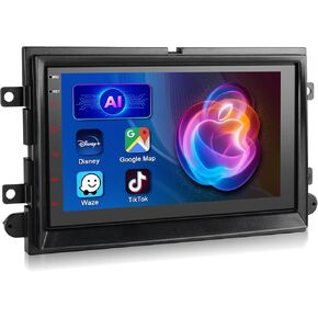 Car Radio for Ford F150/F250/F350 2004-2014 with Wireless Carplay Android Auto, 7 Inch IPS Touchscreen Android 2+64G Car Stereo with WiFi/DSP/Bluetooth/USB/SWC/FM,GPS Navigation