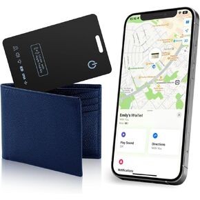 Upgraded Wallet Tracker Card Reusable Wireless Charging Slim Wallet Tracker with Keychain Hole Compatible with Apple Find My for iOS App Waterproof Smart Locator for Wallet Phone Passport Keys Luggage