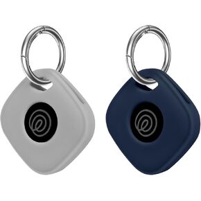 Silicone Case for Tile Mate 2024 with Keychain, 2 Pack Anti-Scratch Protective Cover for Tile Tracker (Luminous - Blue & Pink)