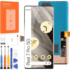 OLED Screen for Google Pixel 7 Pro 5G Screen Replacement for Pixel 7 Pro LCD Screen GP4BC,GE2AE Touch Display Digitizer Assembly Repair Parts with Frame(Black with Fingerprint Function)