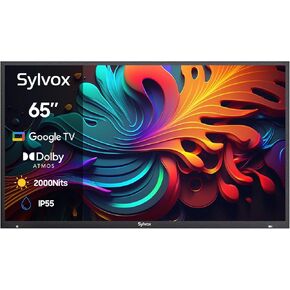 تلفزيون Sylvox Full Sun Outdoor ، 65 '' Qled Smart TV ، IP55 Probroof ، Dolby Vision HDR ، Voice Remote ، 2000nits Weatherprofling Television ، Chromecast مدمج في منطقة الشمس الكاملة (Pool Qled 2.0)
